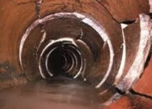 broken sewer pipe